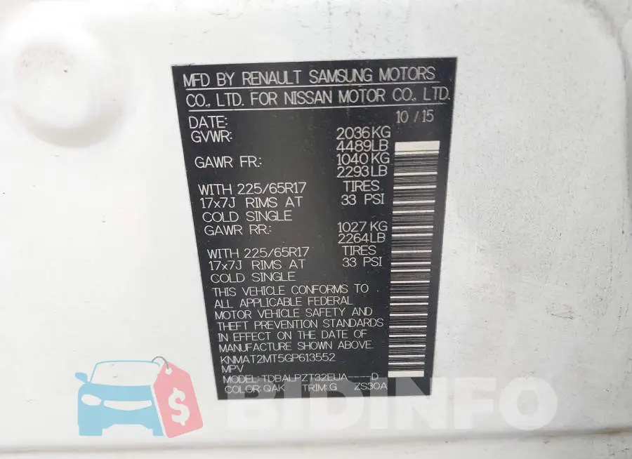 KNMAT2MT5GP613552 Photo# 9