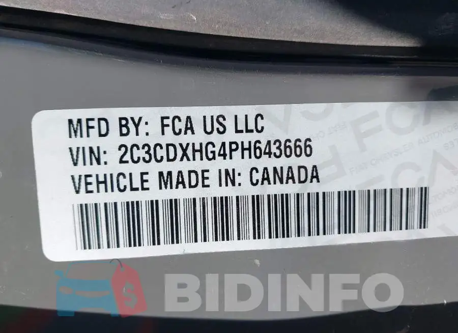 2C3CDXHG4PH643666 Photo# 9