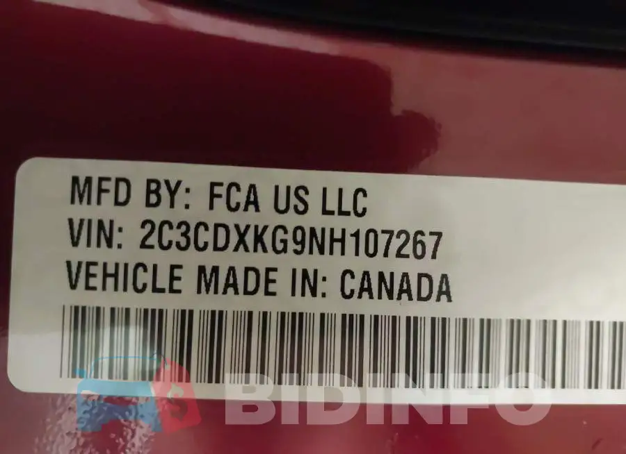 2C3CDXKG9NH107267 Photo# 9