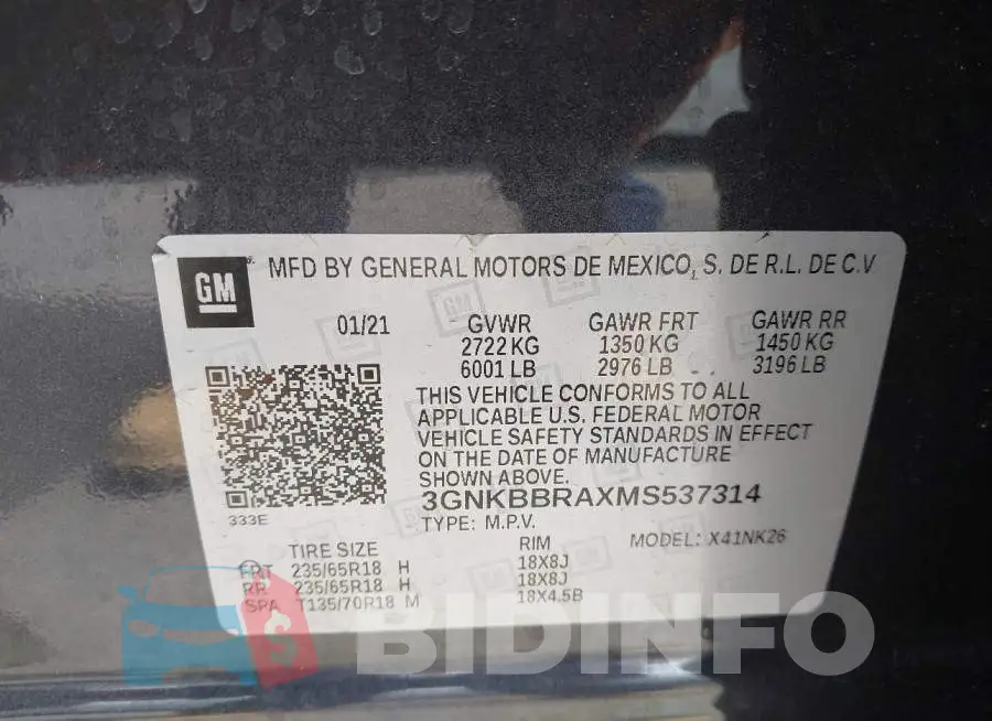 3GNKBBRAXMS537314 Photo# 9