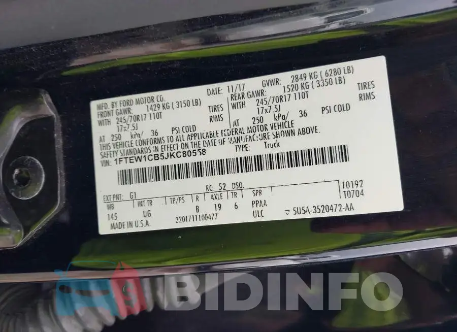 1FTEW1CB5JKC80558 Photo# 9