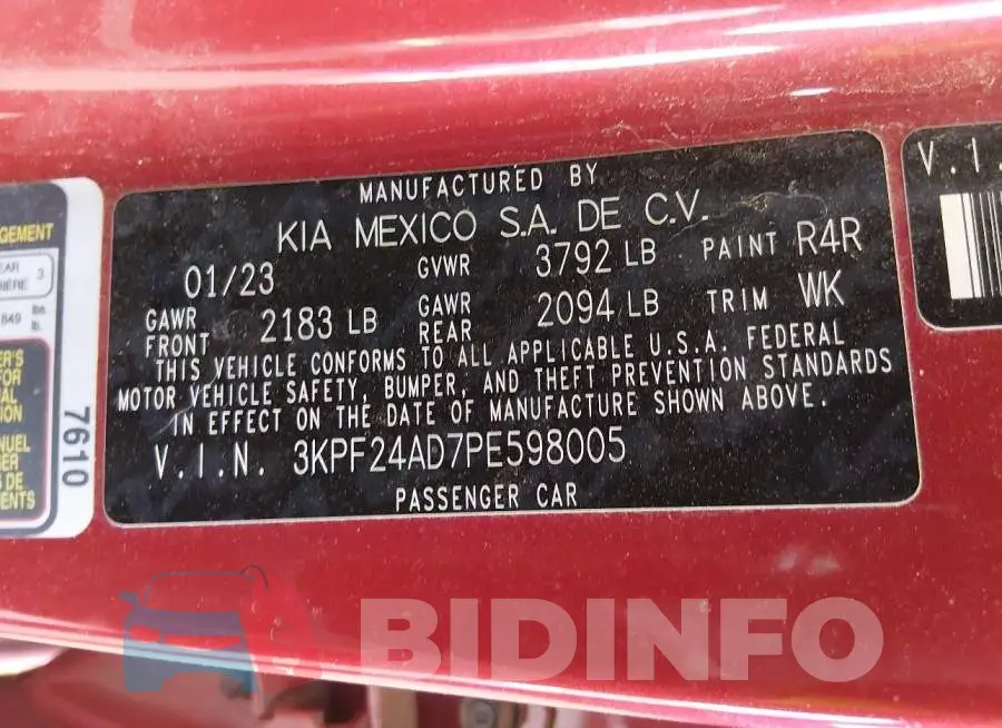 3KPF24AD7PE598005 Photo# 9