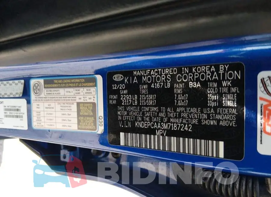 KNDEPCAA3M7187242 Photo# 9