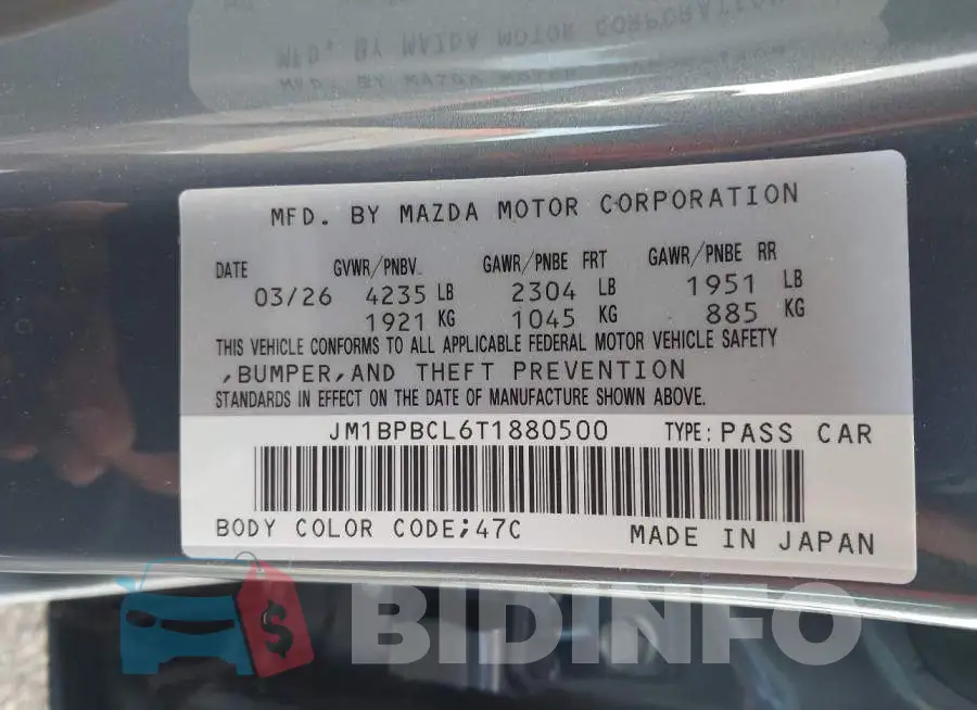 JM1BPBCL6T1880500 Photo# 9