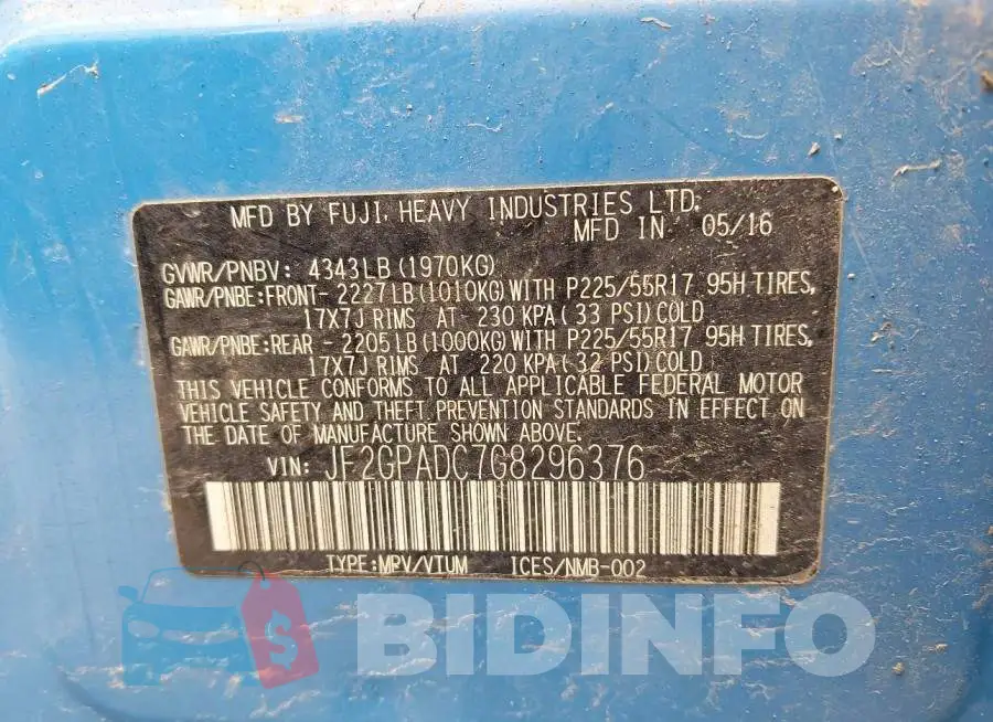 JF2GPADC7G8296376 Photo# 9