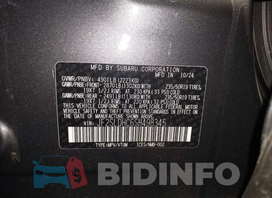 JF2SLDHC6SH498345 Photo# 9