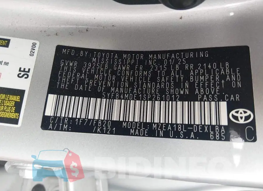 5YFB4MDE1SP261012 Photo# 9