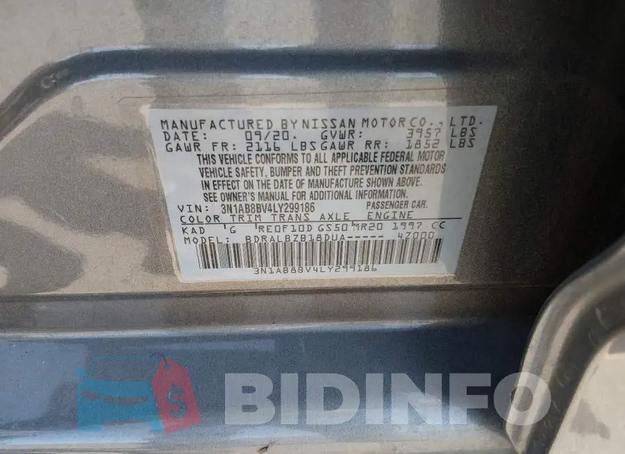 3N1AB8BV4LY299186 Photo# 9