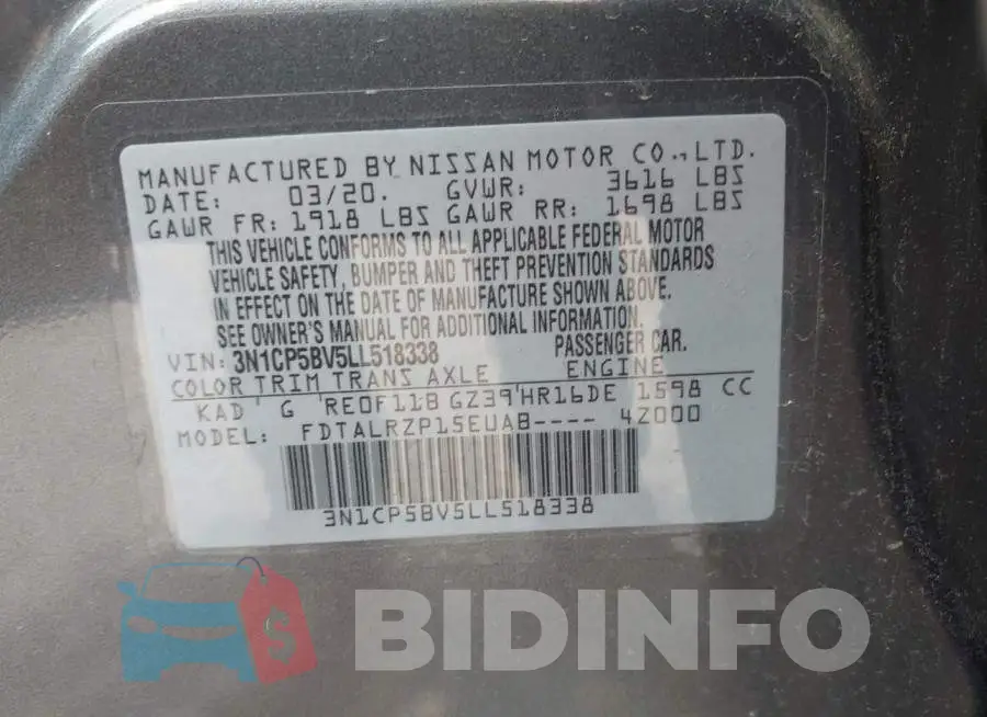 3N1CP5BV5LL518338 Photo# 9