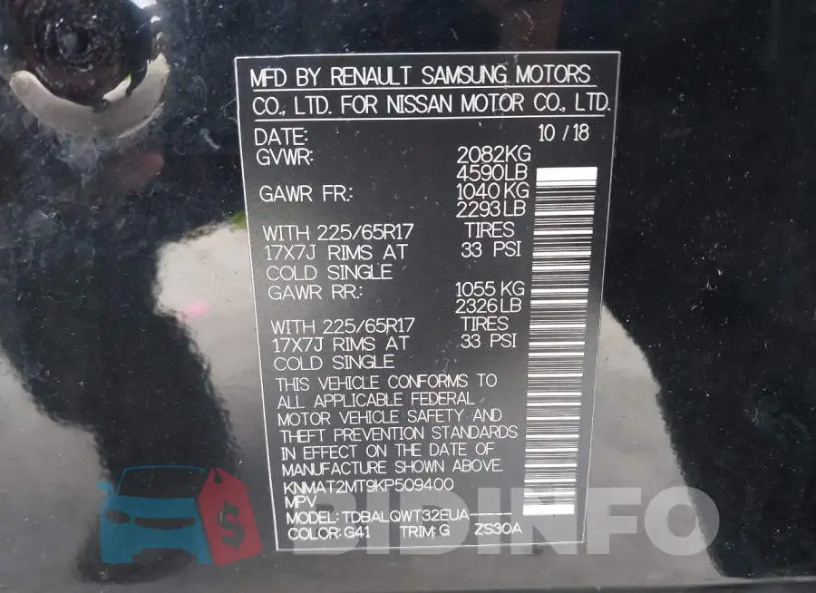KNMAT2MT9KP509400 Photo# 9