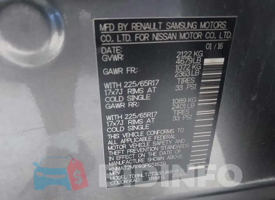 KNMAT2MV4GP651629 Photo# 9