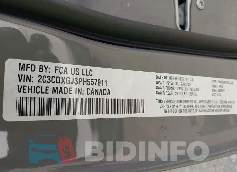 2C3CDXGJ3PH557911 Photo# 9