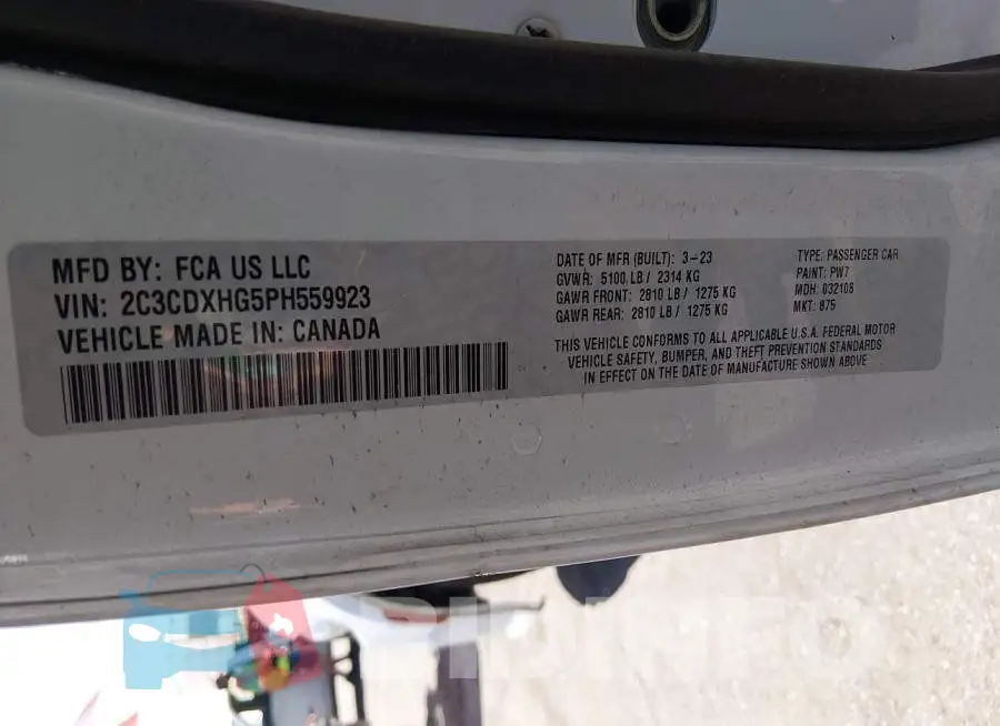 2C3CDXHG5PH559923 Photo# 9