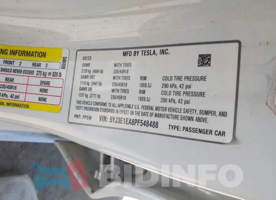 5YJ3E1EA8PF548488 Photo# 9