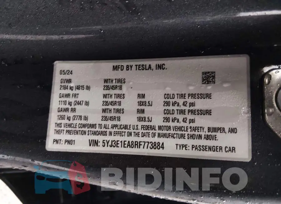 5YJ3E1EA8RF773884 Photo# 9