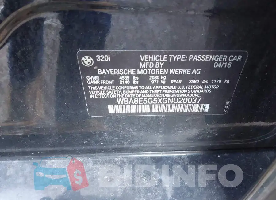 WBA8E5G5XGNU20037 Photo# 9