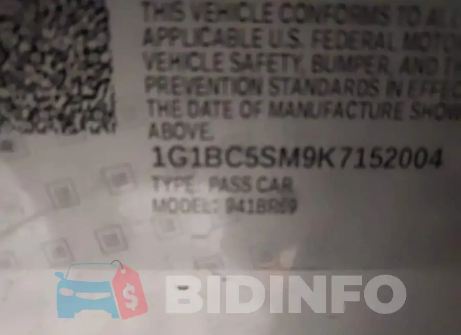 1G1BC5SM9K7152004 Photo# 9