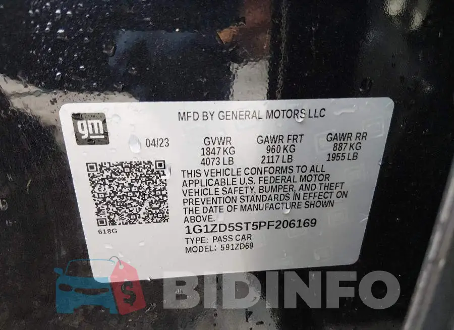 1G1ZD5ST5PF206169 Photo# 9