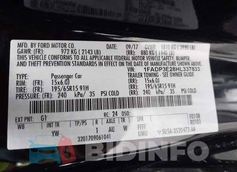 1FADP3E28HL337833 Photo# 9