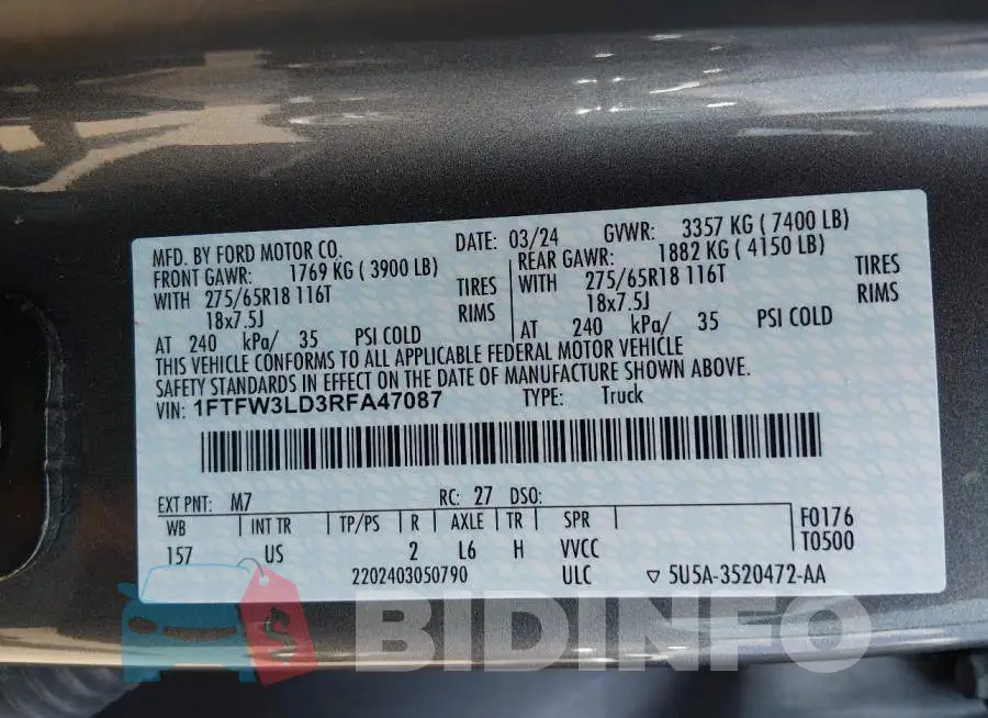 1FTFW3LD3RFA47087 Photo# 9