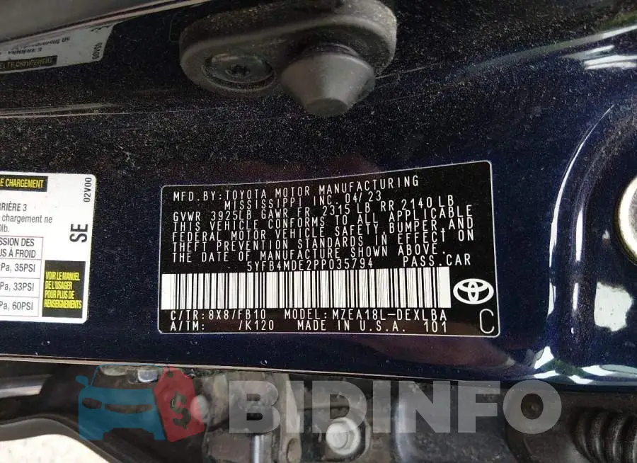 5YFB4MDE2PP035794 Photo# 9