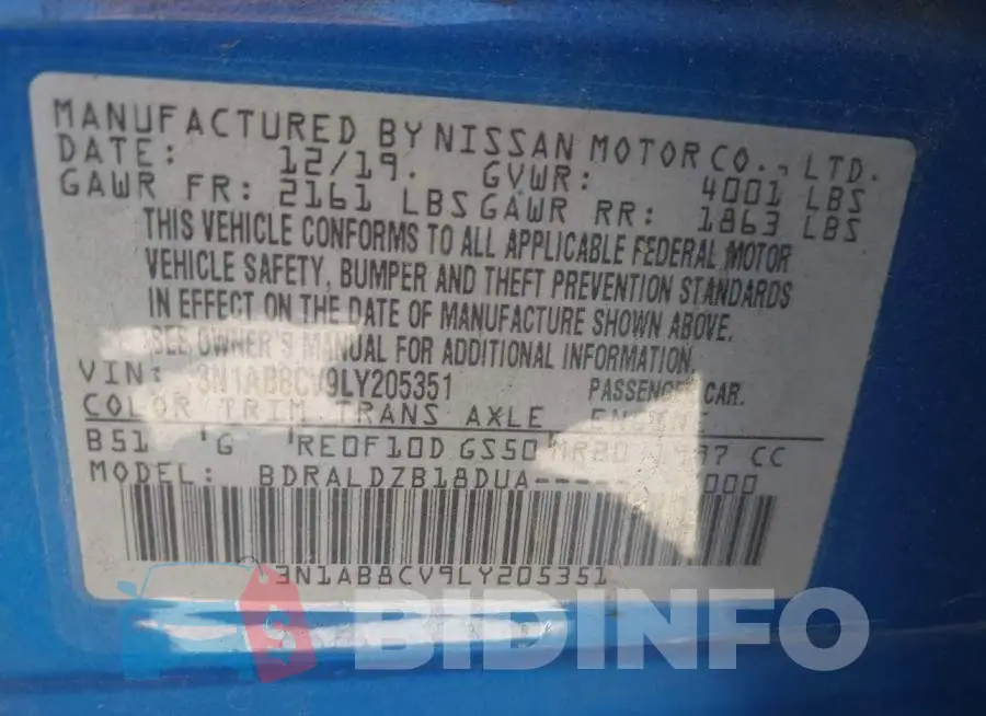 3N1AB8CV9LY205351 Photo# 9