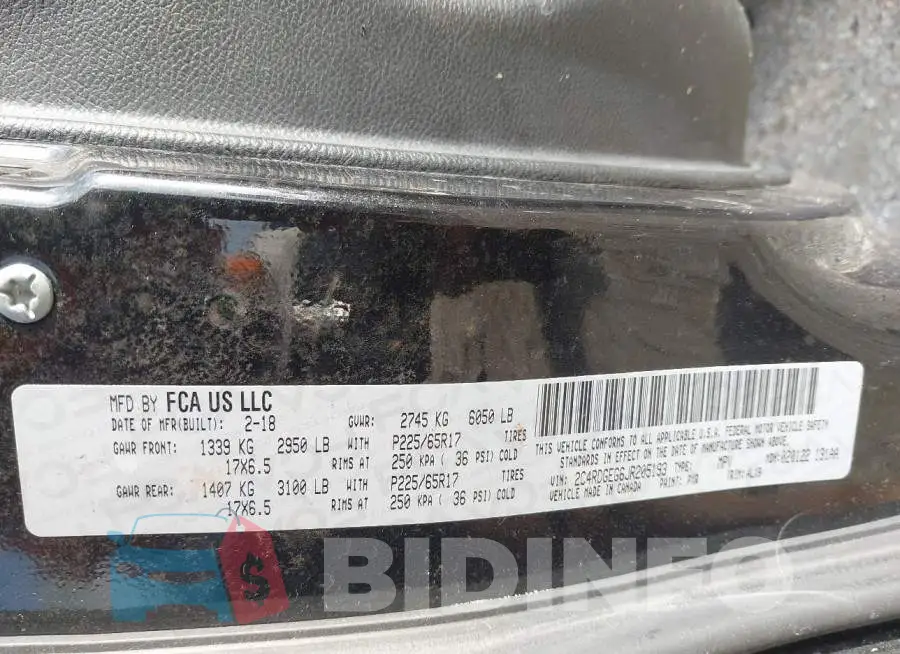 2C4RDGEG6JR205193 Photo# 9