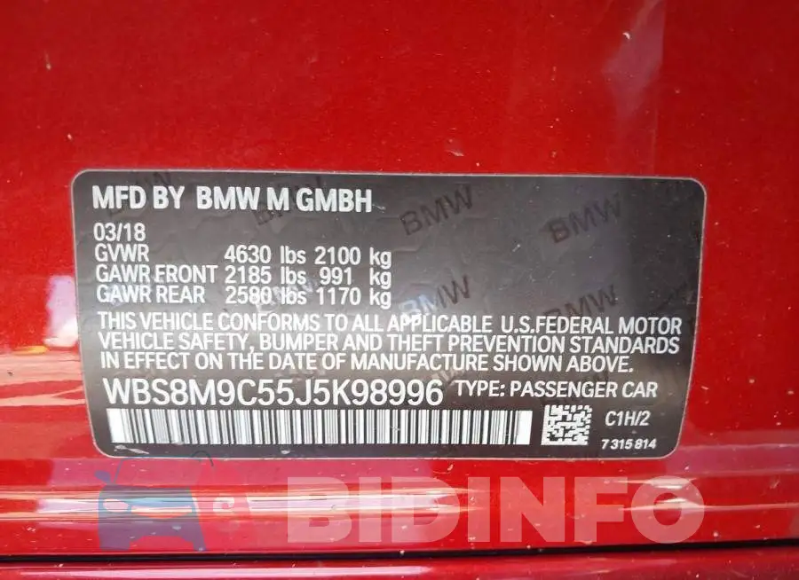 WBS8M9C55J5K98996 Photo# 9