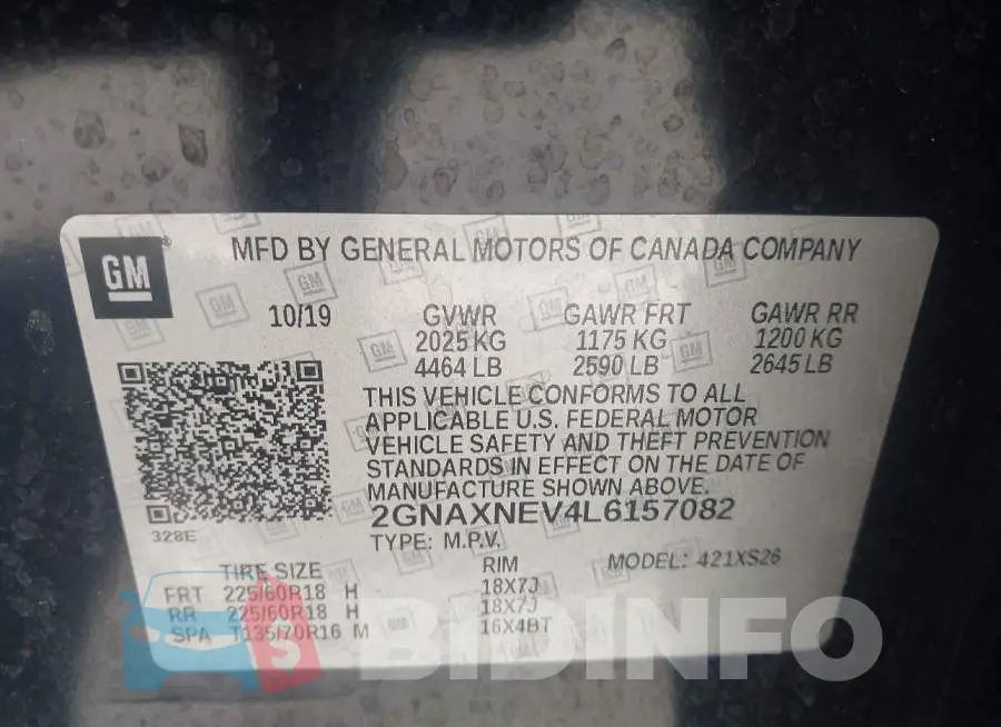 2GNAXNEV4L6157082 Photo# 9