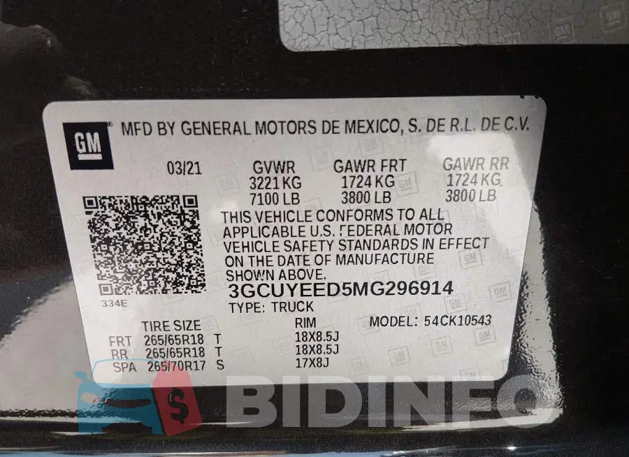 3GCUYEED5MG296914 Photo# 9