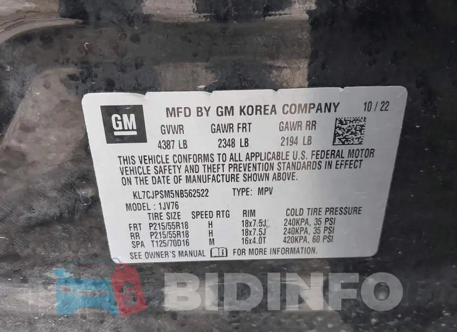 KL7CJPSM5NB562522 Photo# 9