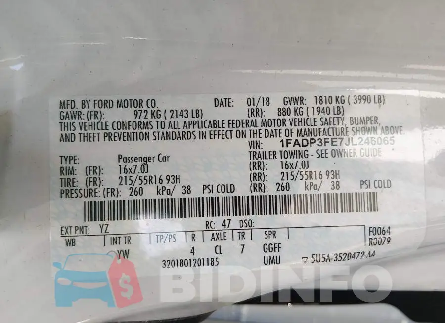 1FADP3FE7JL246065 Photo# 9