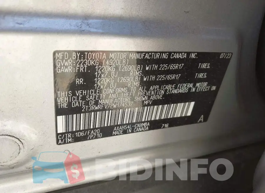 2T3RWRFV7PW174537 Photo# 9