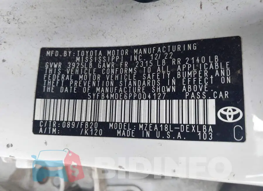 5YFB4MDE6PP004127 Photo# 9