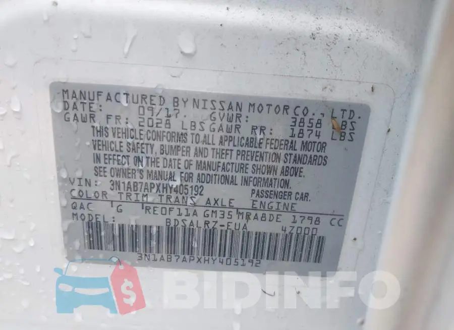 3N1AB7APXHY405192 Photo# 9