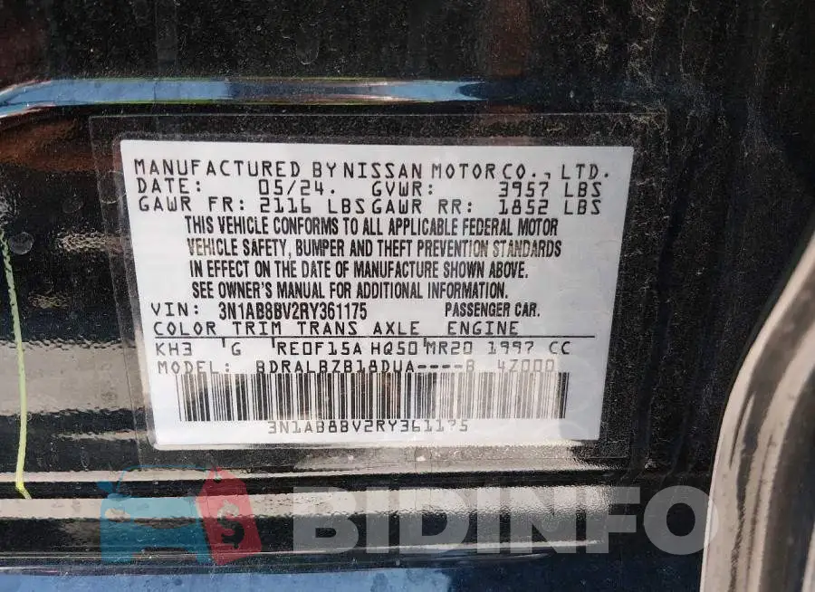 3N1AB8BV2RY361175 Photo# 9