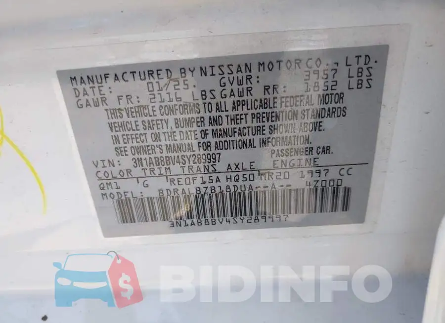 3N1AB8BV4SY289997 Photo# 9