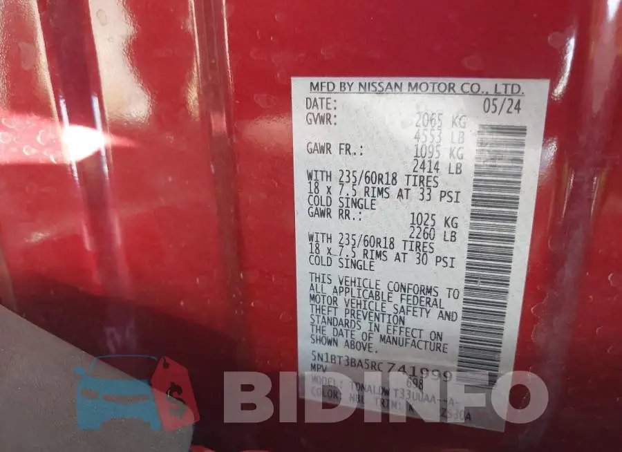 5N1BT3BA5RC741999 Photo# 9