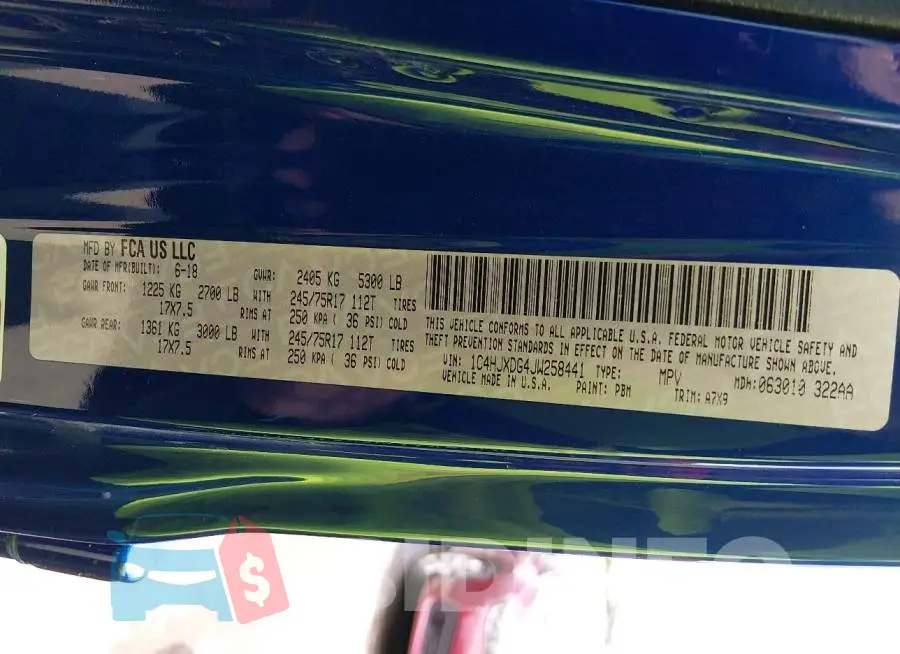 1C4HJXDG4JW258441 Photo# 9