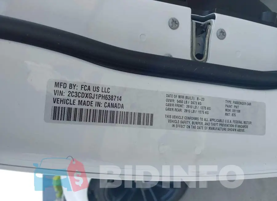 2C3CDXGJ1PH638714 Photo# 9