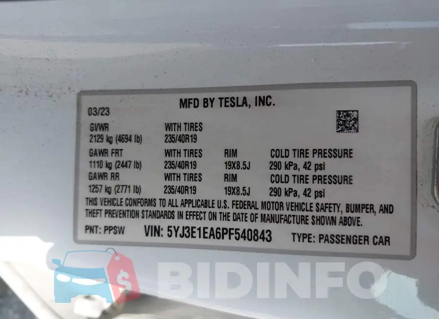 5YJ3E1EA6PF540843 Photo# 9