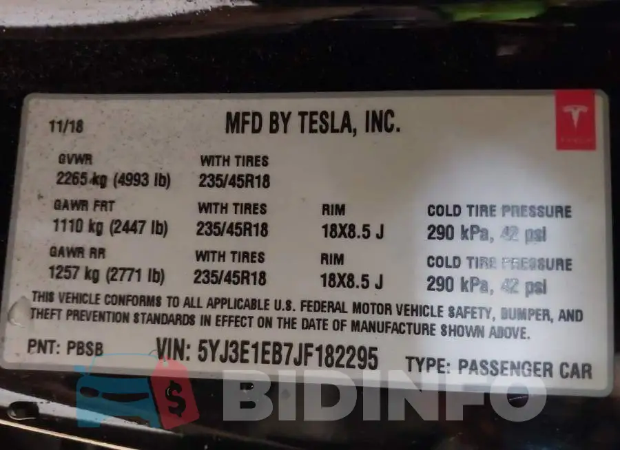 5YJ3E1EB7JF182295 Photo# 9