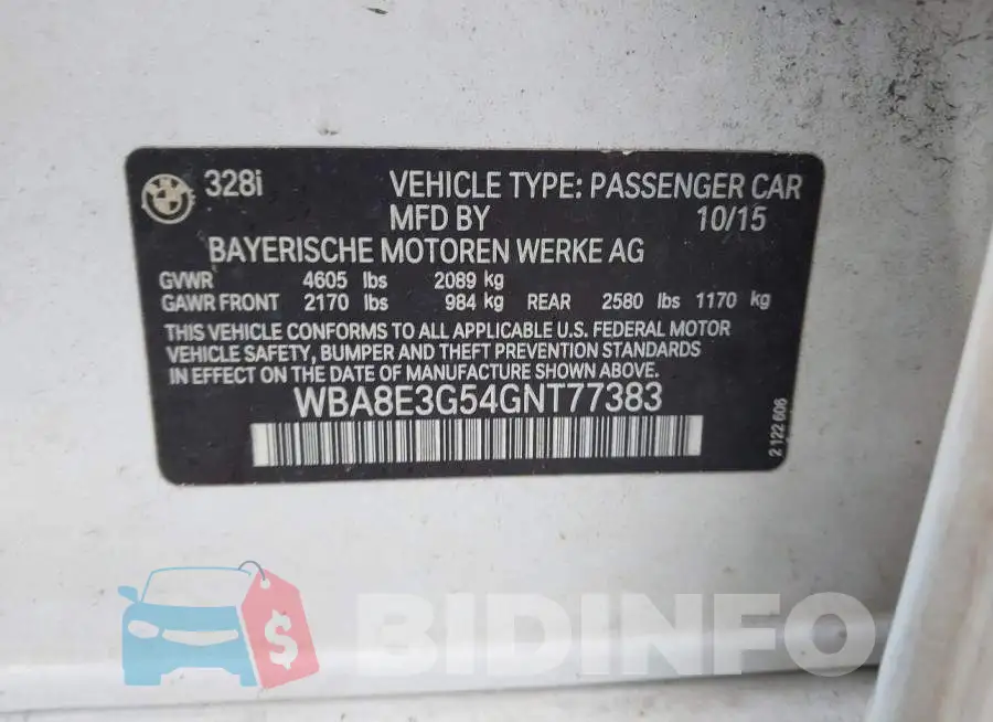 WBA8E3G54GNT77383 Photo# 9