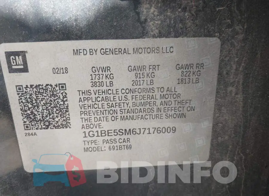 1G1BE5SM6J7176009 Photo# 9