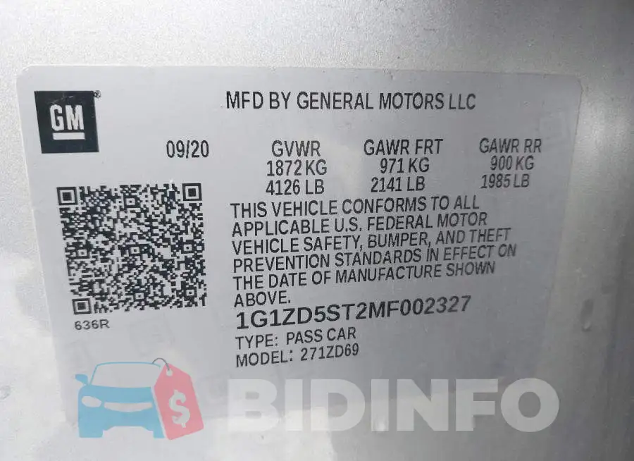 1G1ZD5ST2MF002327 Photo# 9