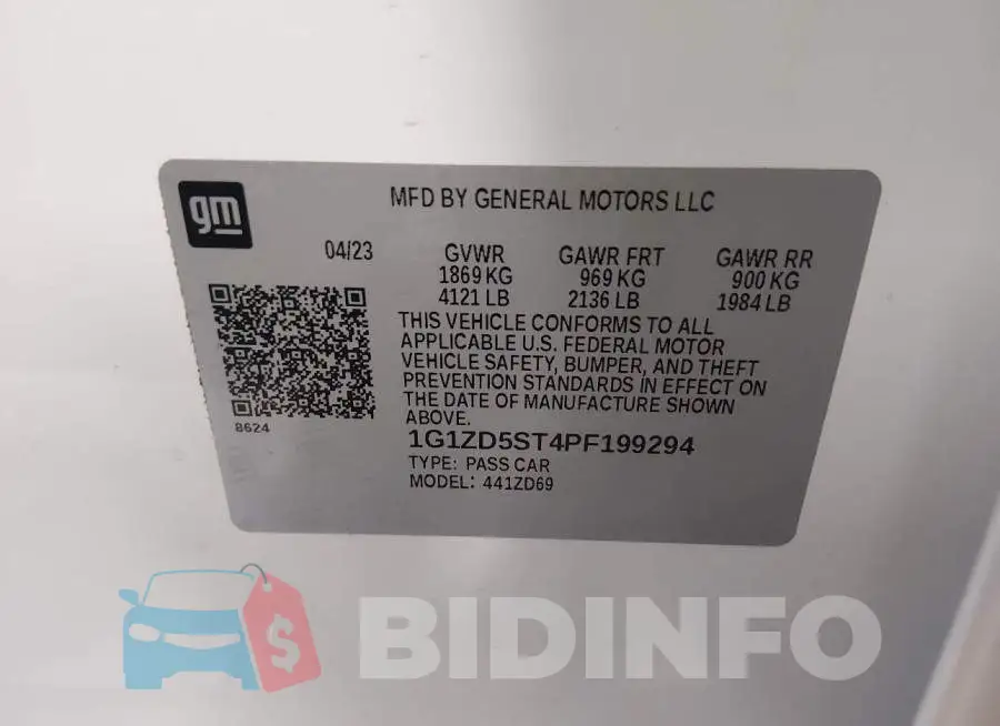 1G1ZD5ST4PF199294 Photo# 9