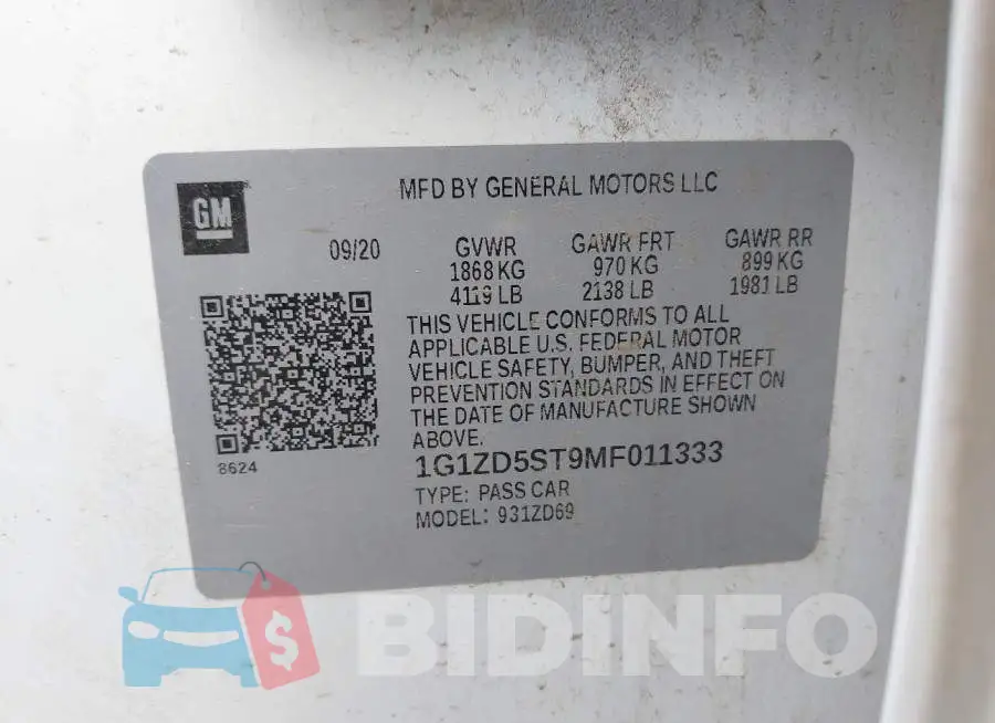 1G1ZD5ST9MF011333 Photo# 9