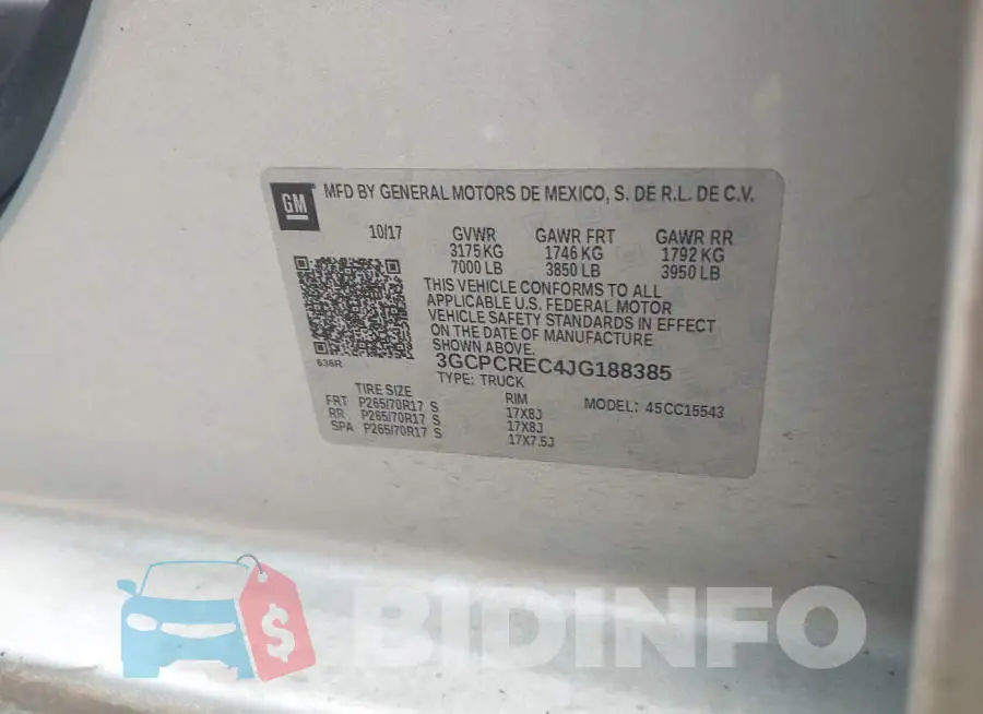3GCPCREC4JG188385 Photo# 9