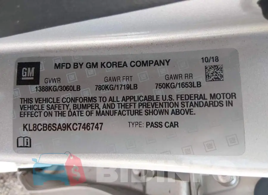 KL8CB6SA9KC746747 Photo# 9
