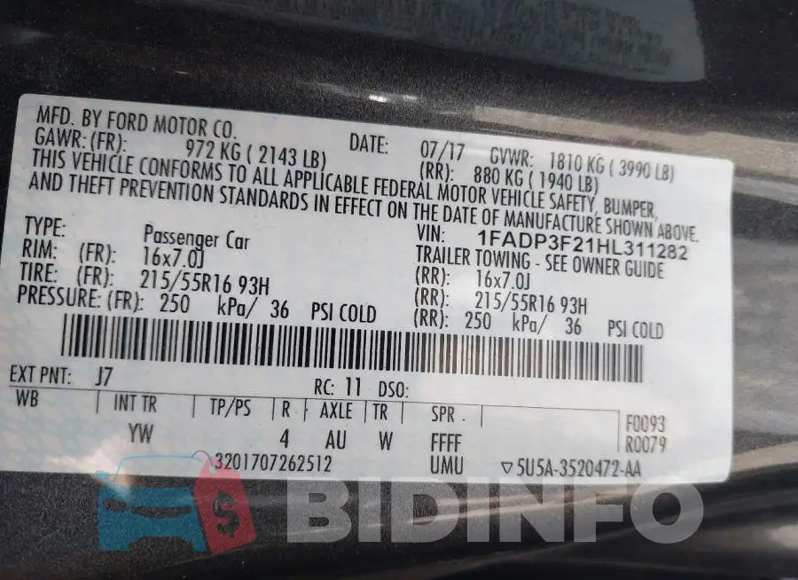 1FADP3F21HL311282 Photo# 9